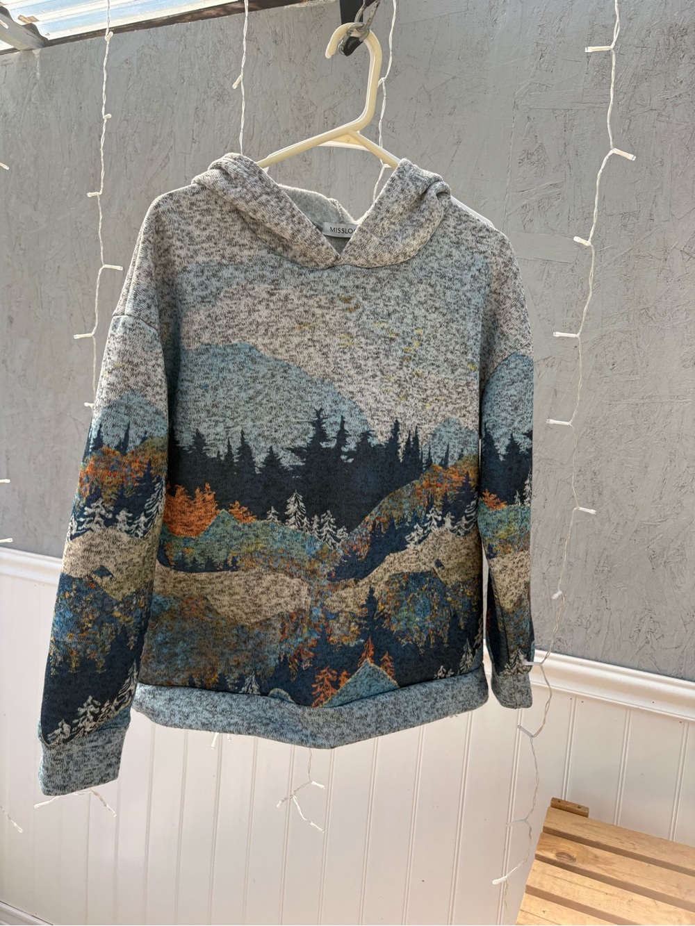 MISSLOOK Grey Knit Hooded Pullover - Picture 2 of 7
